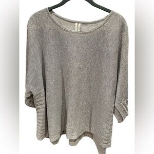 Anthropologie Silver Metallic Sweater